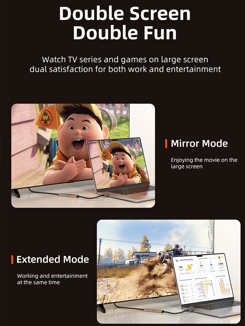 كابل تايم محول زنك من منفذ عرض رقمي إلى منفذ HDMI بدقة 8K/60 هرتز - Image 4